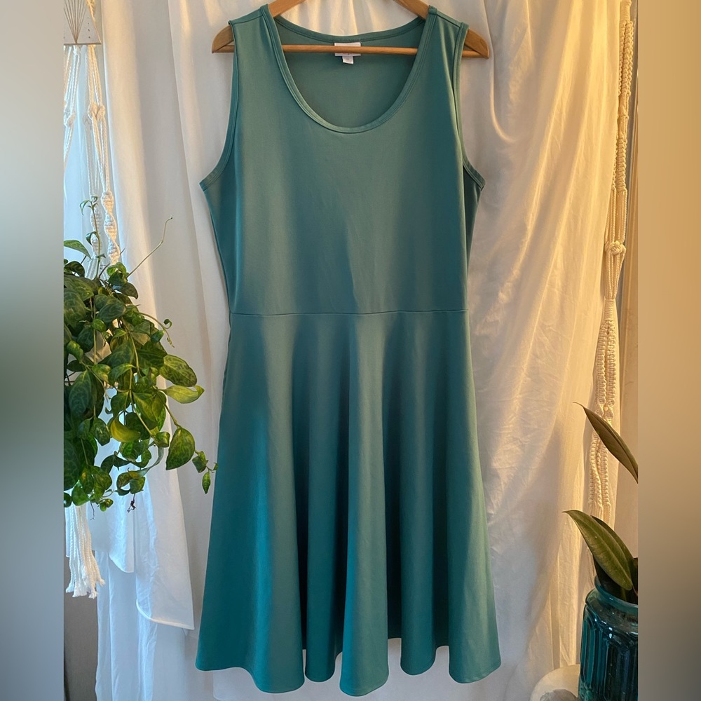 Dusty aqua tank swing dress